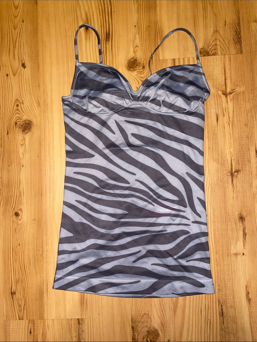 Arden B Gray and Black Zebra Camisole
